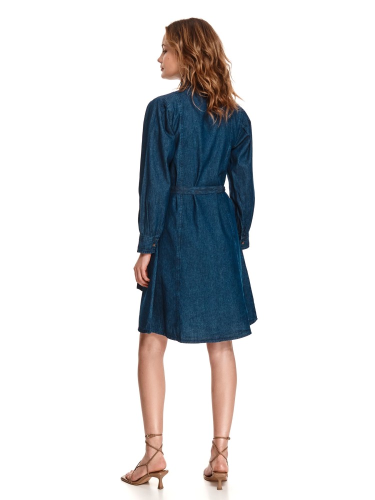 Jeansowa sukienka z paskiem
