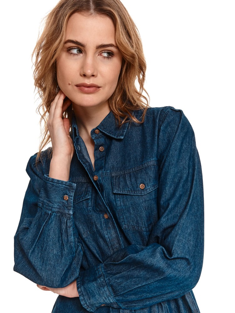 Jeansowa sukienka z paskiem