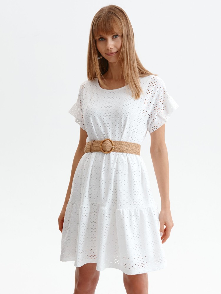 Sukienka damska z ażurowym wzorem, o luźnym kroju