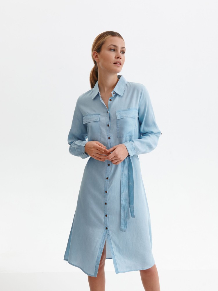 Sukienka koszulowa z cienkiego denimu