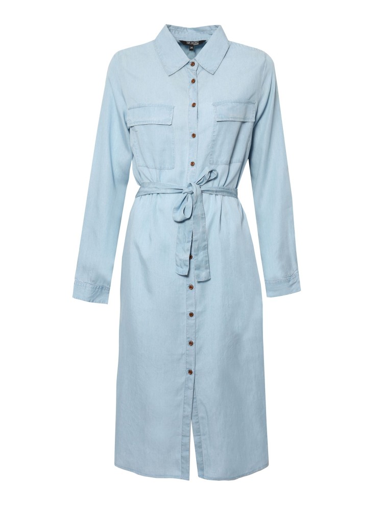 Sukienka koszulowa z cienkiego denimu