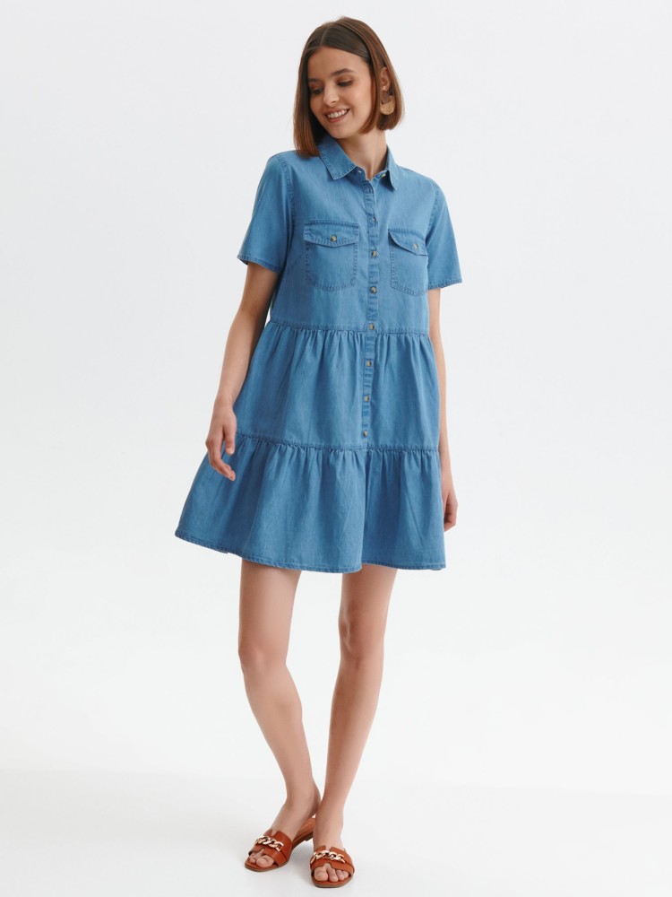 Jeansowa sukienka o linii a