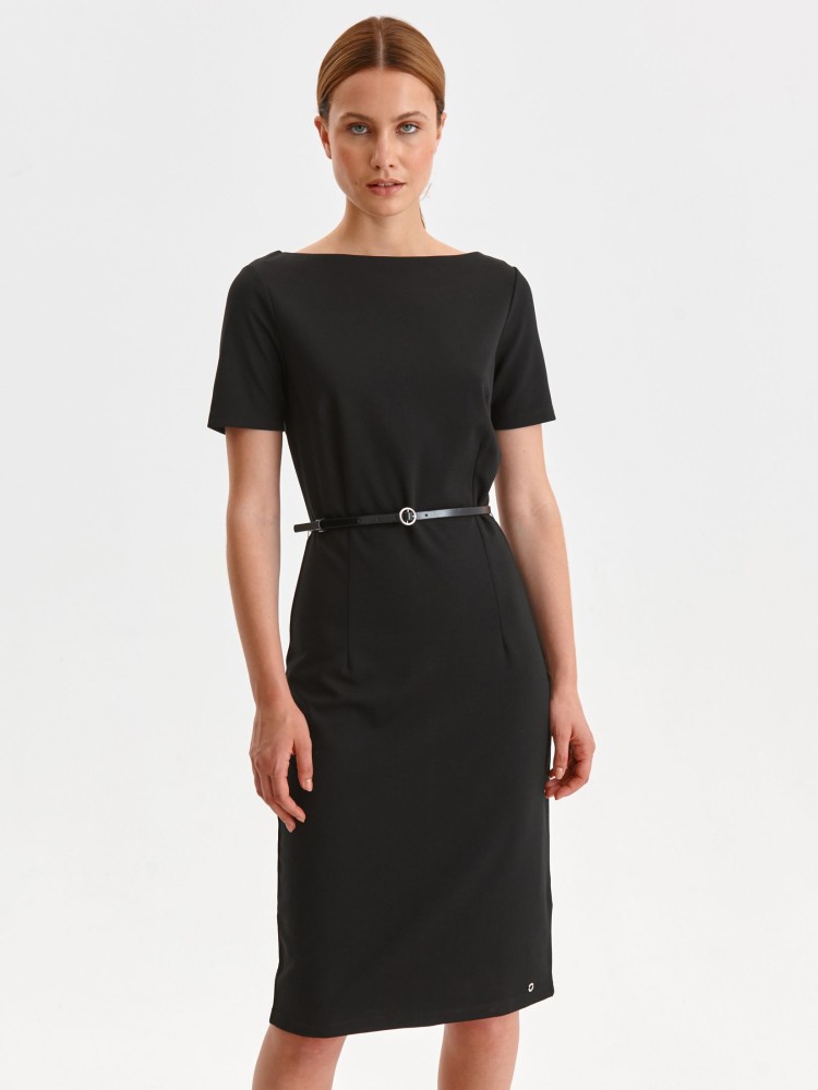 Dopasowana sukienka damska z paskiem