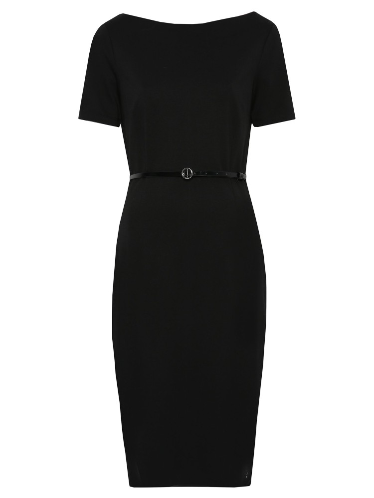 Dopasowana sukienka damska z paskiem