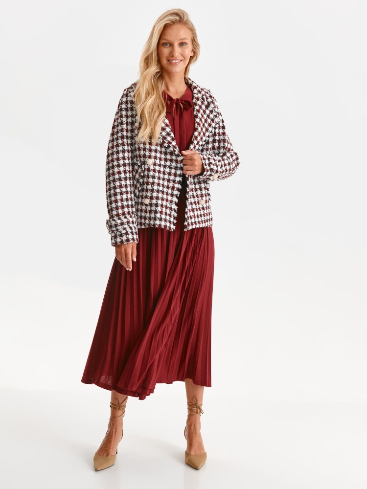 Plisowana sukienka z dekoltem w serek i wiązaniem