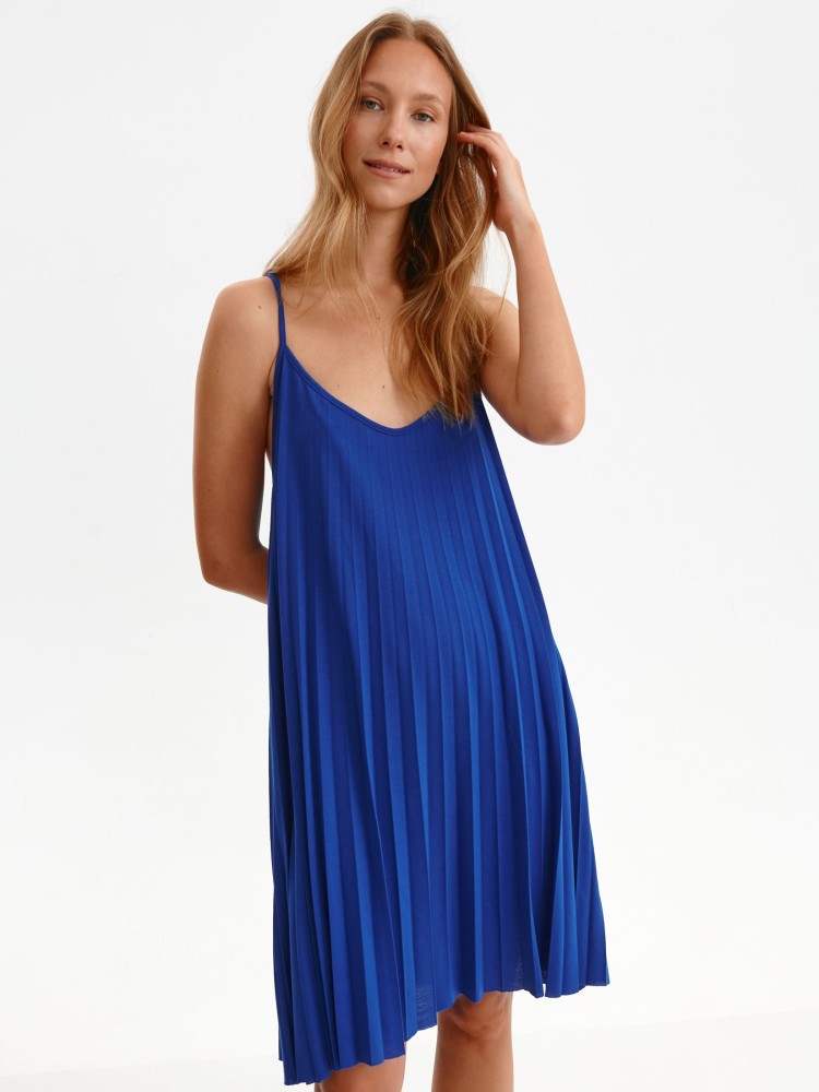 Plisowana sukienka na ramiączkach o linii a