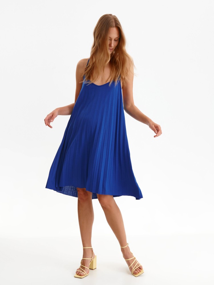 Plisowana sukienka na ramiączkach o linii a