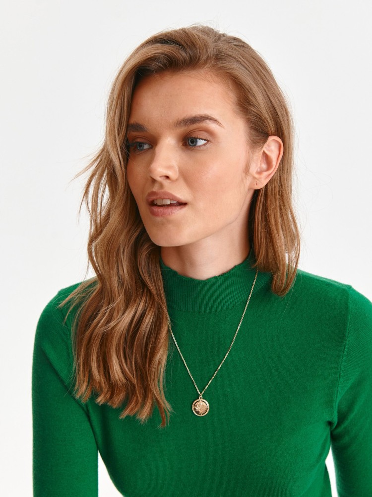 Rozkloszowana sukienka z długim rękawem i półgolfem Rozkloszowana sukienka z długim rękawem i półgolfem