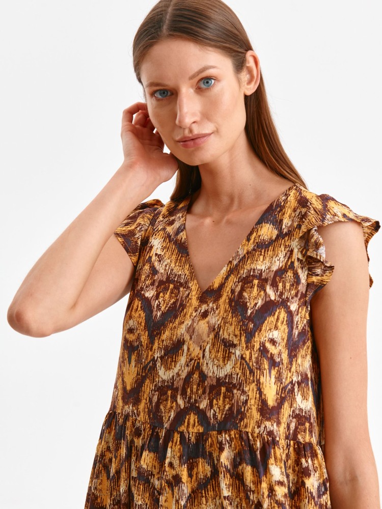 Sukienka z falbankami przy ramionach Sukienka z falbankami przy ramionach