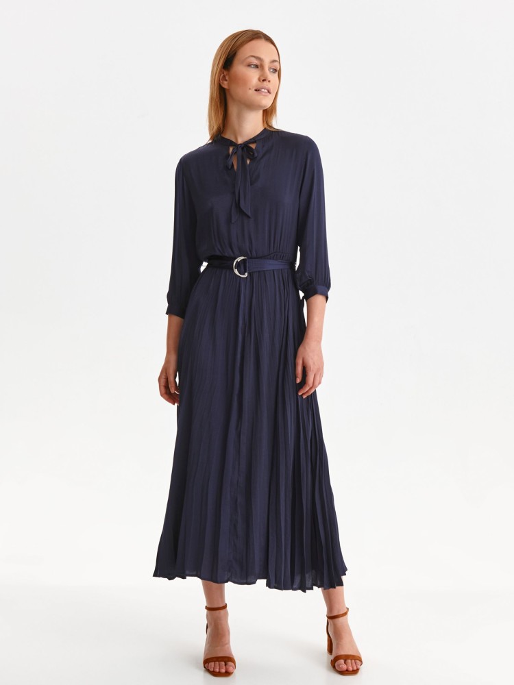 Sukienka maxi z plisowanym dołem