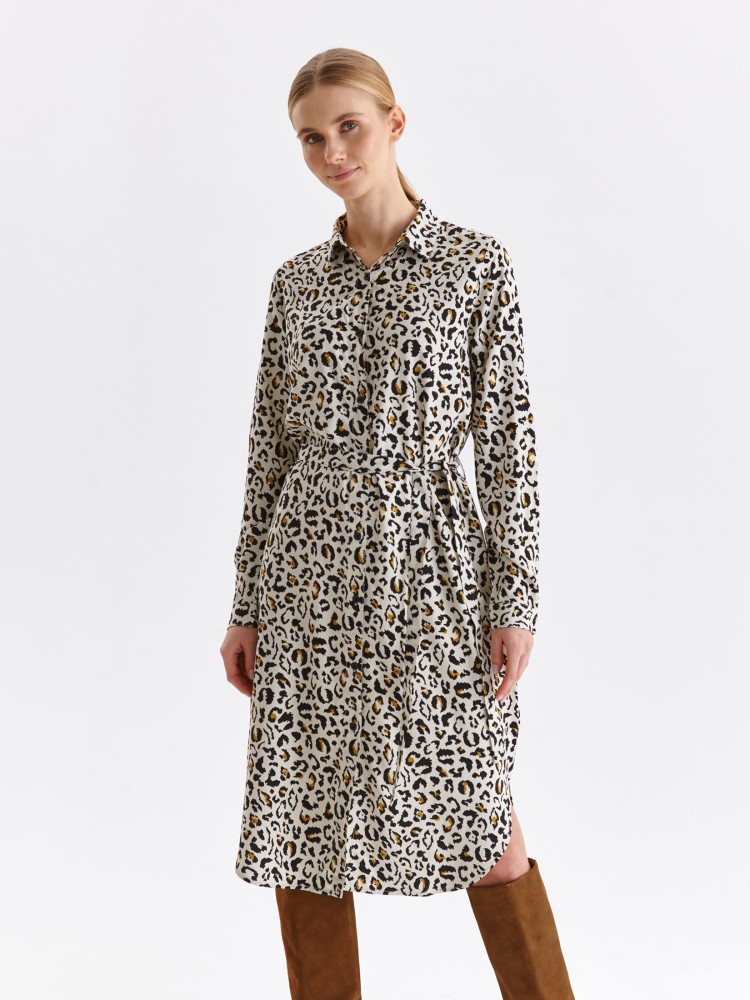 Printowana szmizjerka z wiązaniem w talii