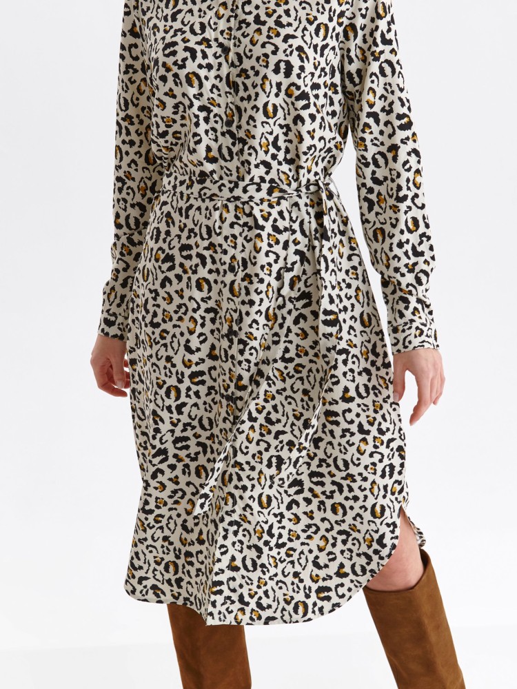 Printowana szmizjerka z wiązaniem w talii