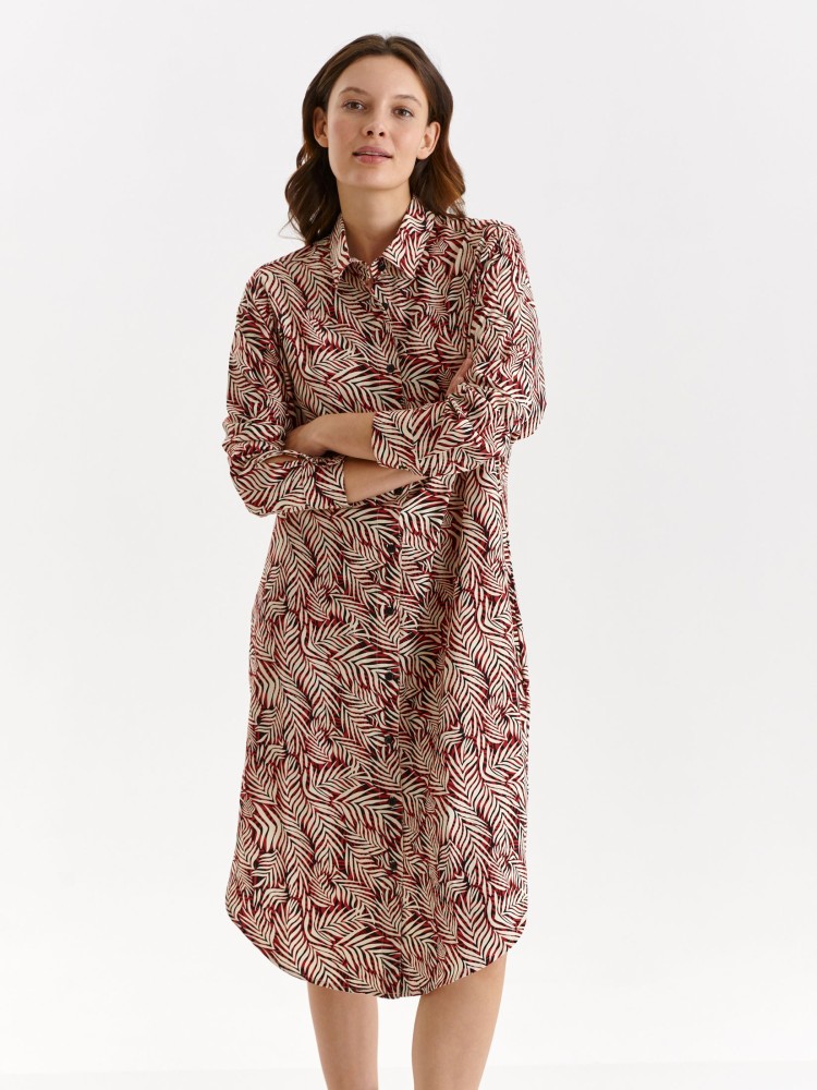 Koszulowa sukienka damska za kolano