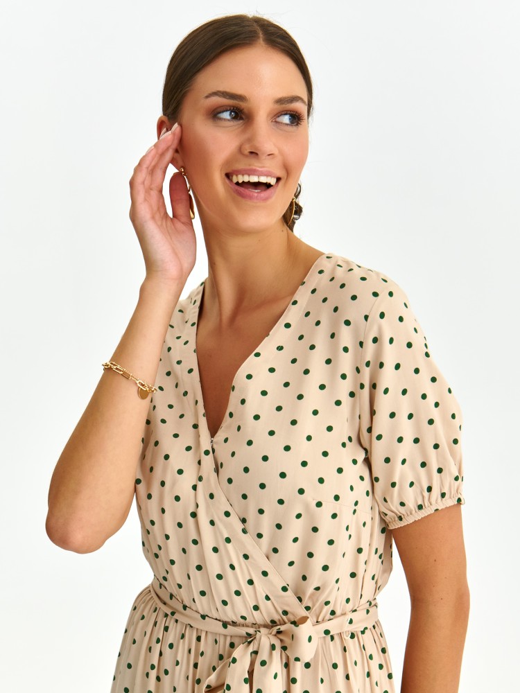 Kopertowa sukienka damska w kropki