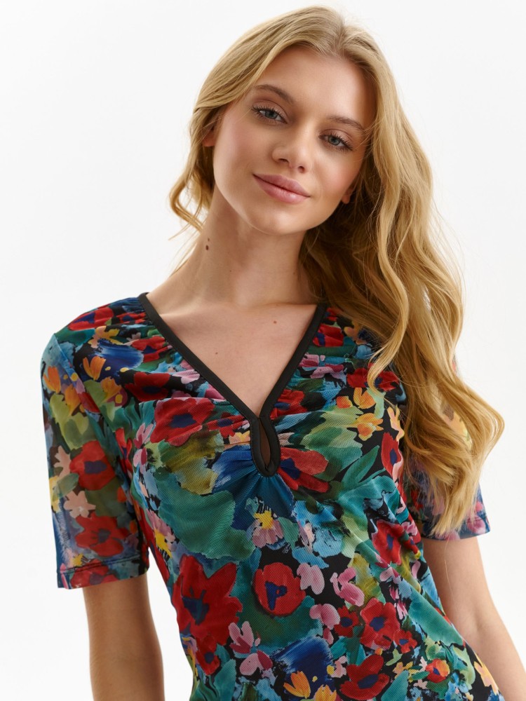 Printowana sukienka dzianinowa