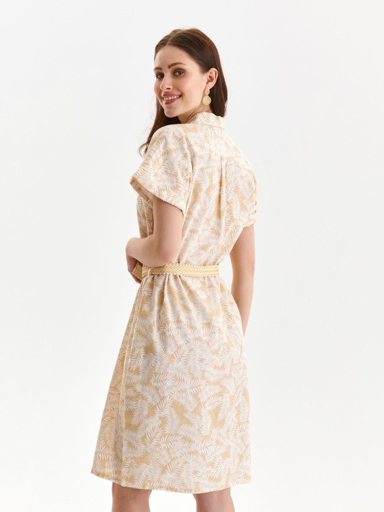 Printowana sukienka z paskiem