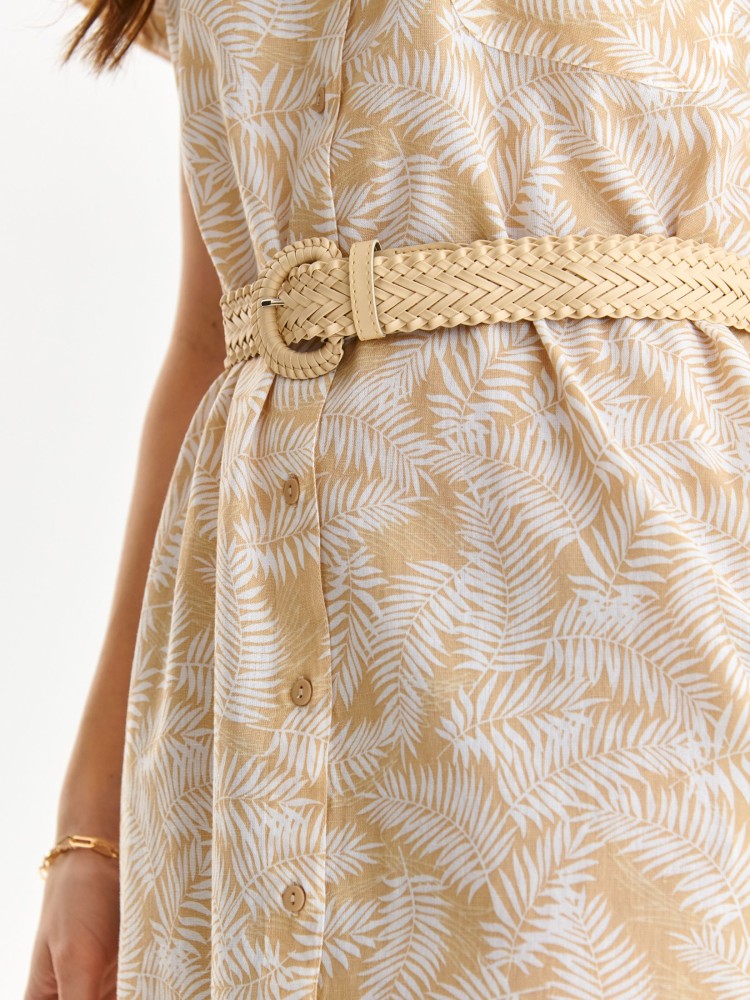 Printowana sukienka z paskiem