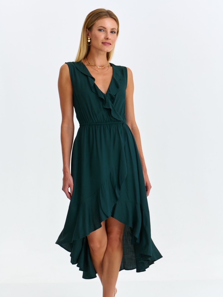 Gładka sukienka z falbanami