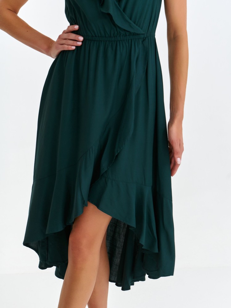 Gładka sukienka z falbanami