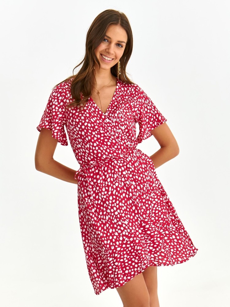 Kopertowa sukienka z printem