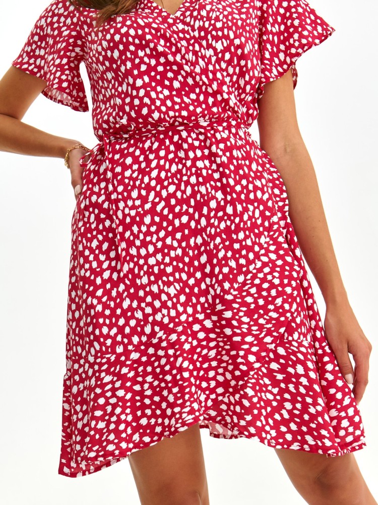 Kopertowa sukienka z printem