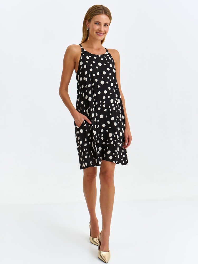 Sukienka w grochy na cienkich na ramiączkach