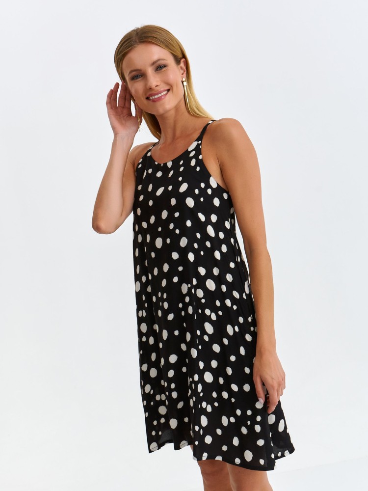 Sukienka w grochy na cienkich na ramiączkach