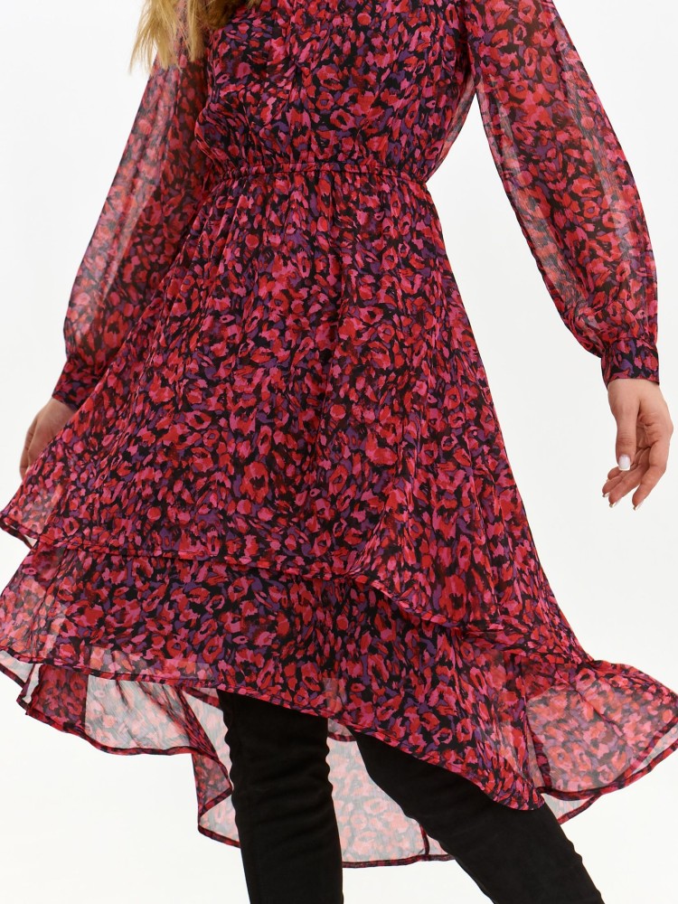 Sukienka midi z wiązaniem w fantazyjny print