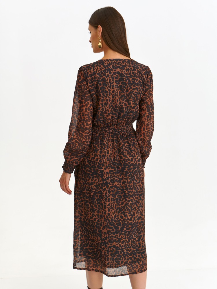 Długa sukienka w panterkę