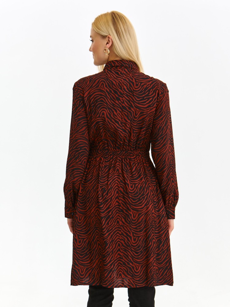 Wiskozowa sukienka midi z długim rękawem