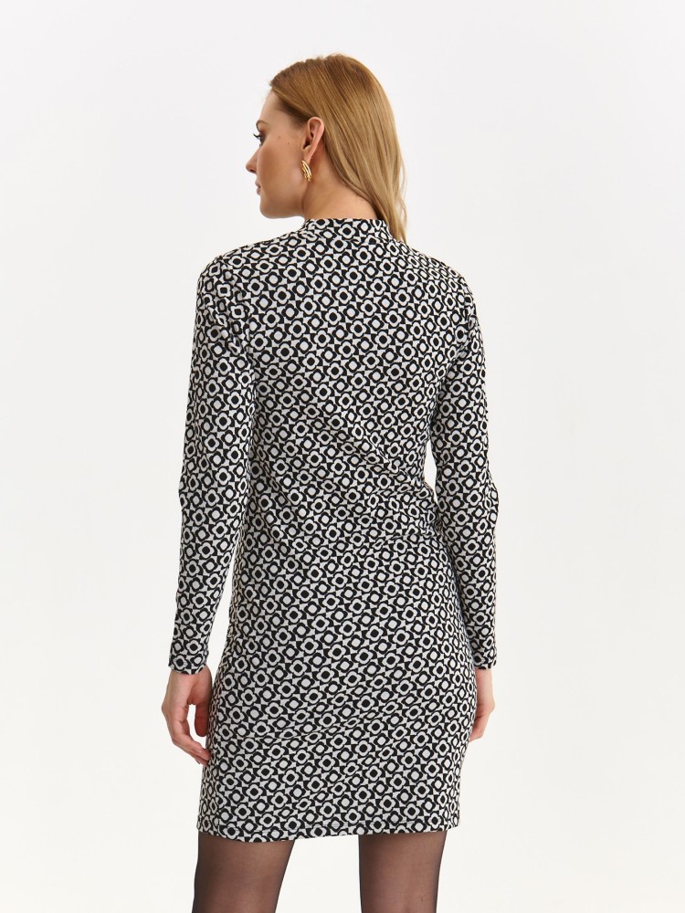 Dzianinowana sukienka mini w retro print Dzianinowana sukienka mini w retro print