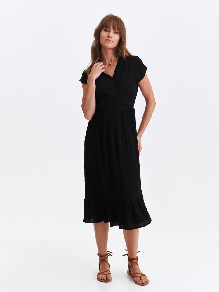 Czarna sukienka z wiązaniem