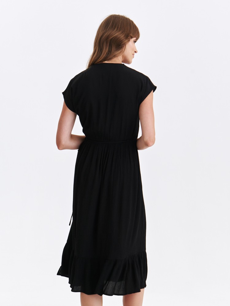 Czarna sukienka z wiązaniem