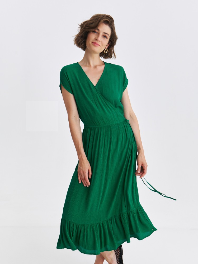 Sukienka midi z kopertowym dekoltem