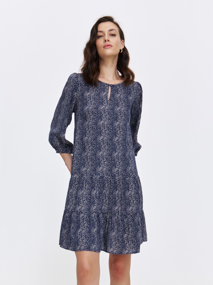 Granatowa sukienka w drobny wzór Granatowa sukienka w drobny wzór