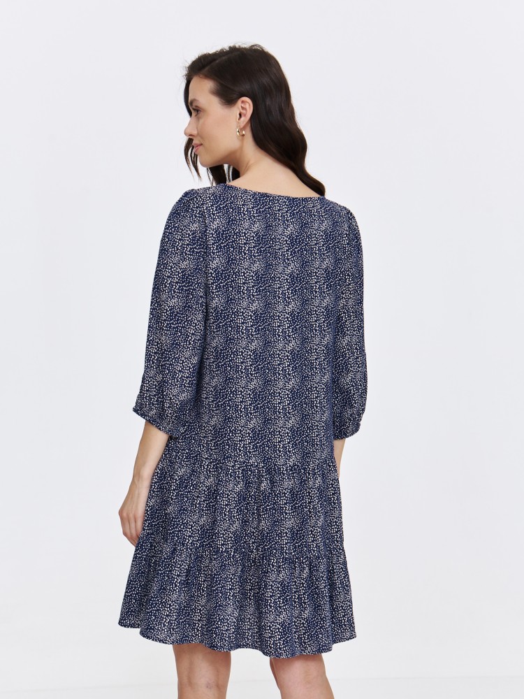 Granatowa sukienka w drobny wzór Granatowa sukienka w drobny wzór