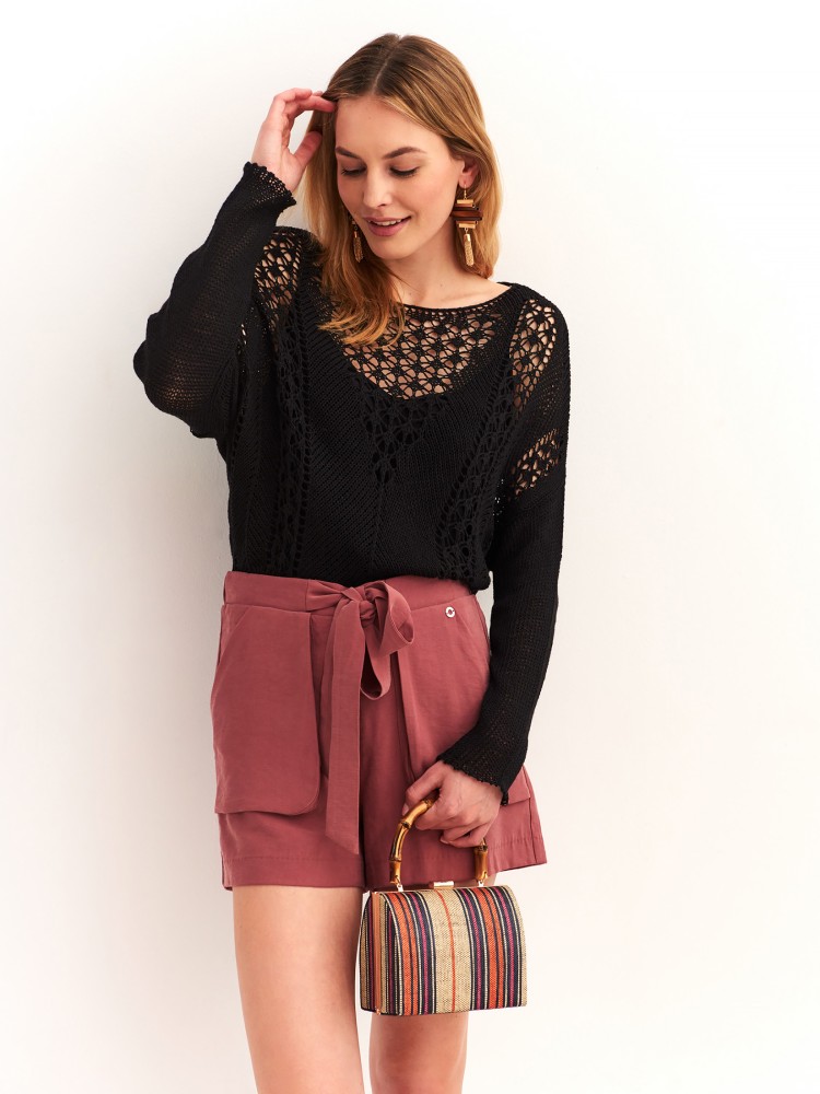 Ażurowy sweter damski