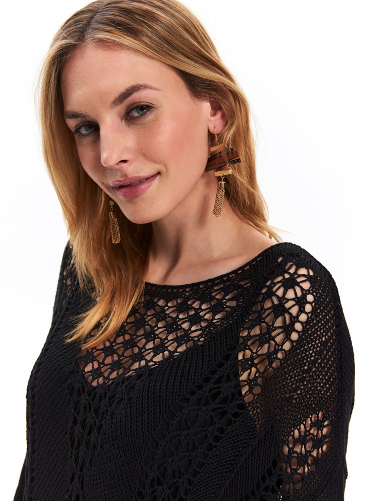 Ażurowy sweter damski
