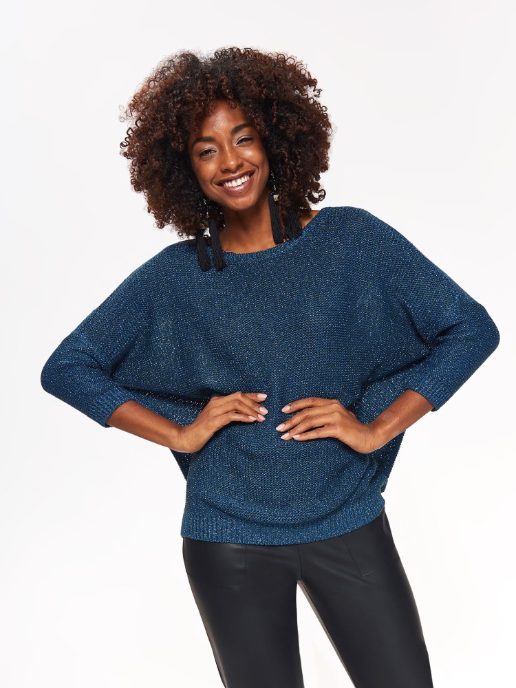 Luźny sweter z zamkiem