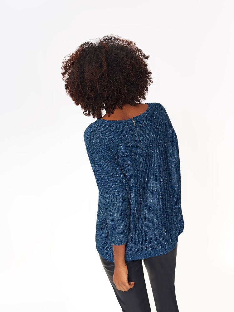 Luźny sweter z zamkiem