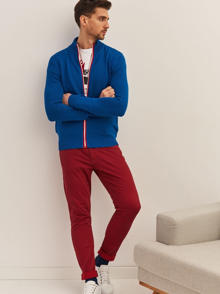 Sweter rozpinany ze stójką