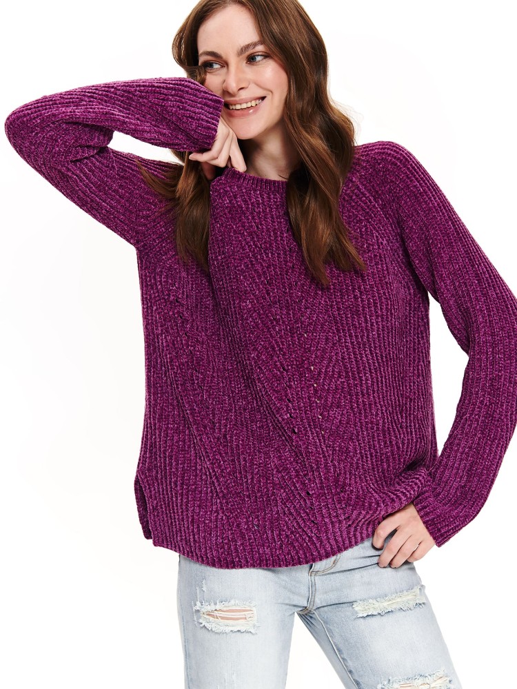 Szenilowy sweter damski