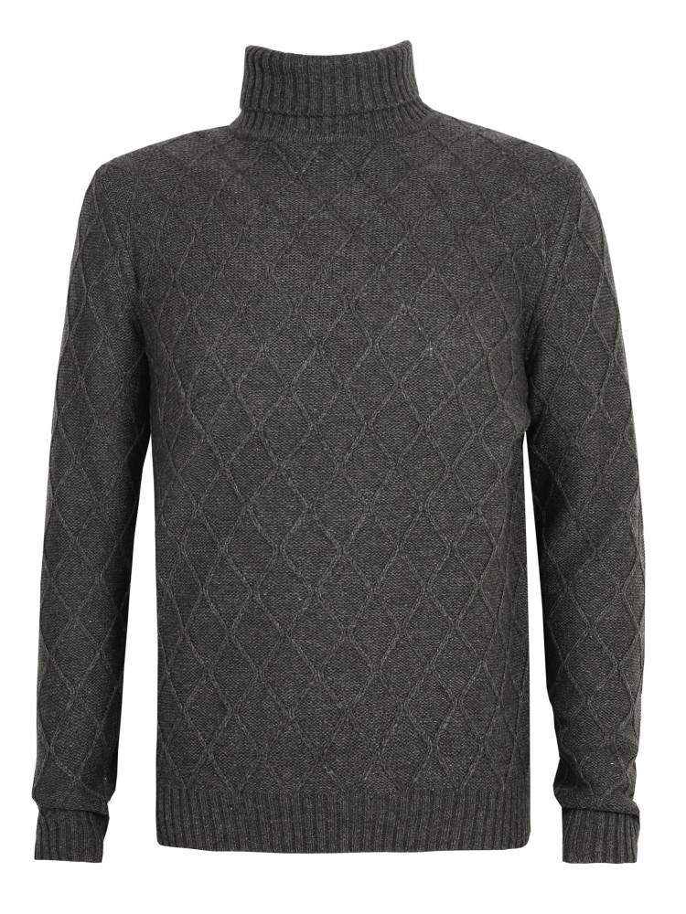 Golf z wysoką stójką i przeplotami