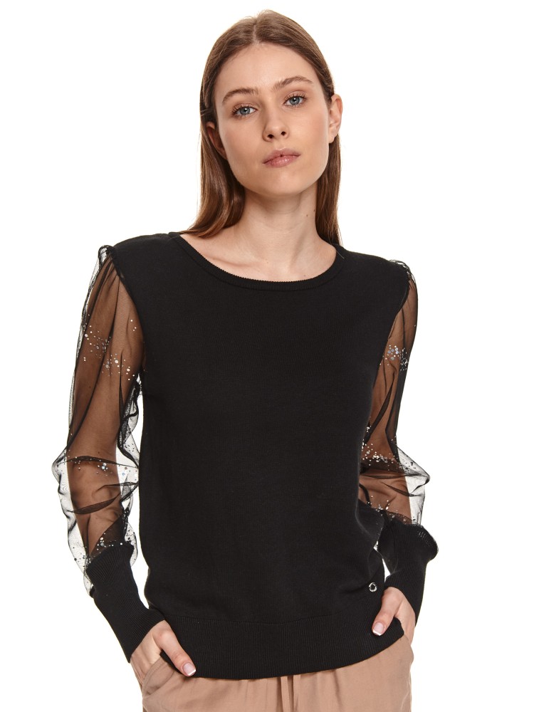 Sweter z ozdobnymi rękawami