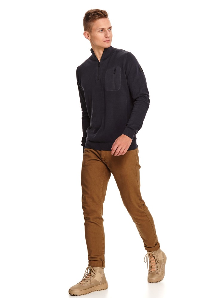 Sweter półgolf z suwakiem