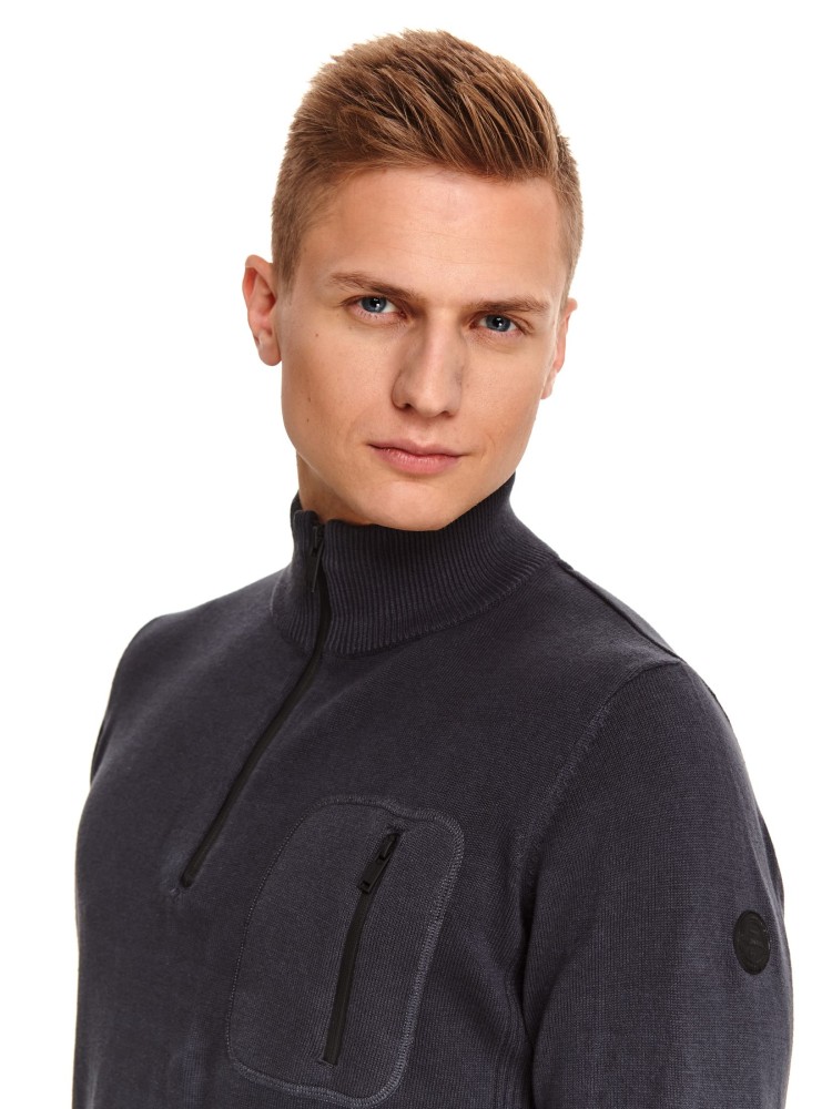 Sweter półgolf z suwakiem