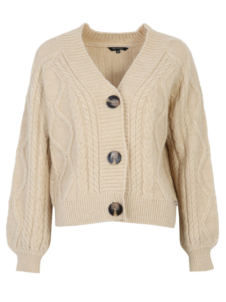 Pudełkowy kardigan z przeplotami