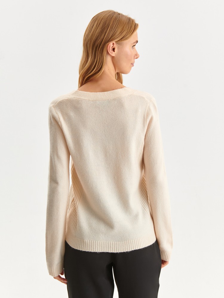 Luźny sweter z dekoltem w serek