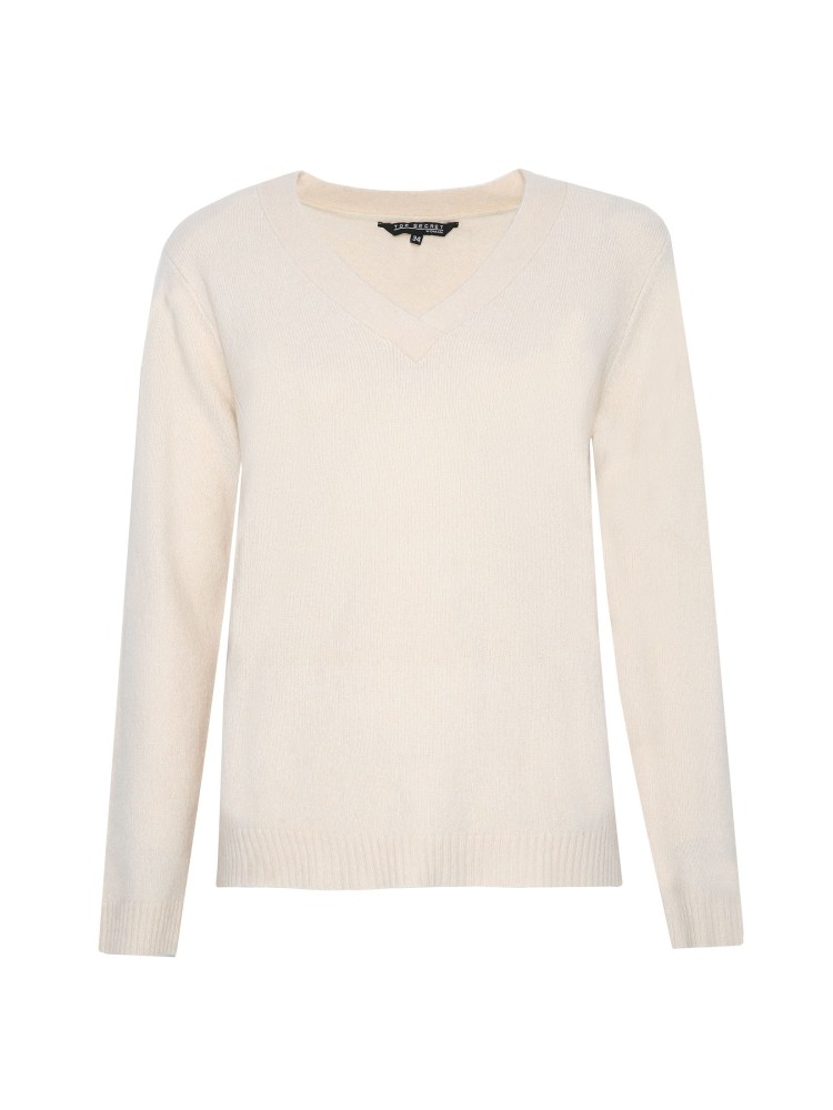 Luźny sweter z dekoltem w serek