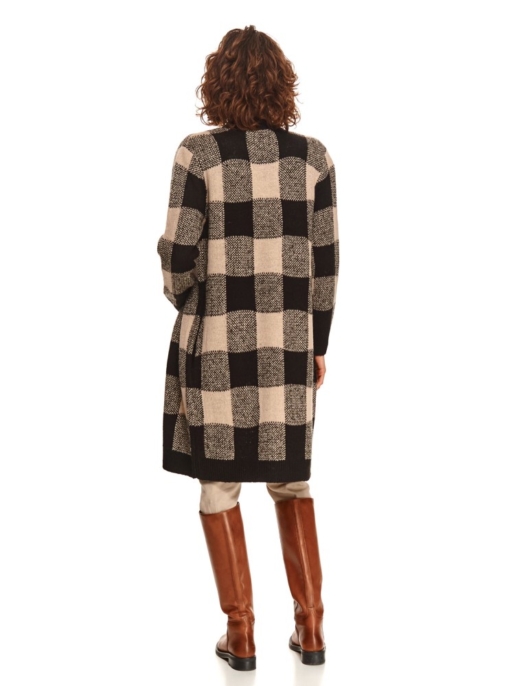 Długi kardigan w kratę